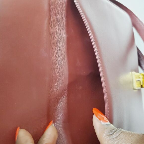 Cartier Bordeaux Shoulder Bag Double Flap Leather - Picture 14 of 16